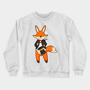 Fox as Magician with Magic wand & Hat Crewneck Sweatshirt